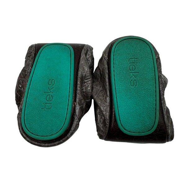 Tieks By Gavrieli Grey Croc Print Ballet Flats Womens Size 8 Leather Comfort - Picture 9 of 11